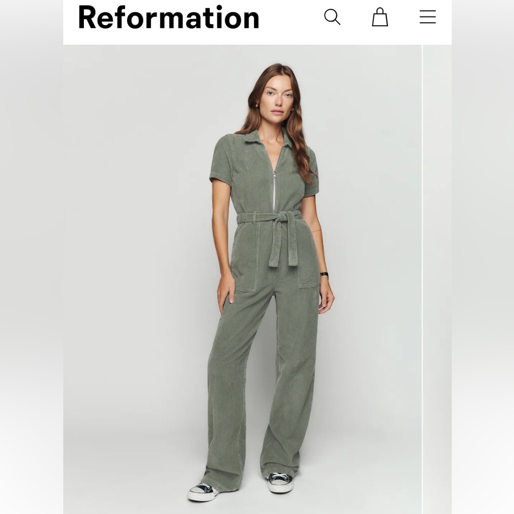 Reformation Cassidy Long Corduroy Jumpsuit – Size 4